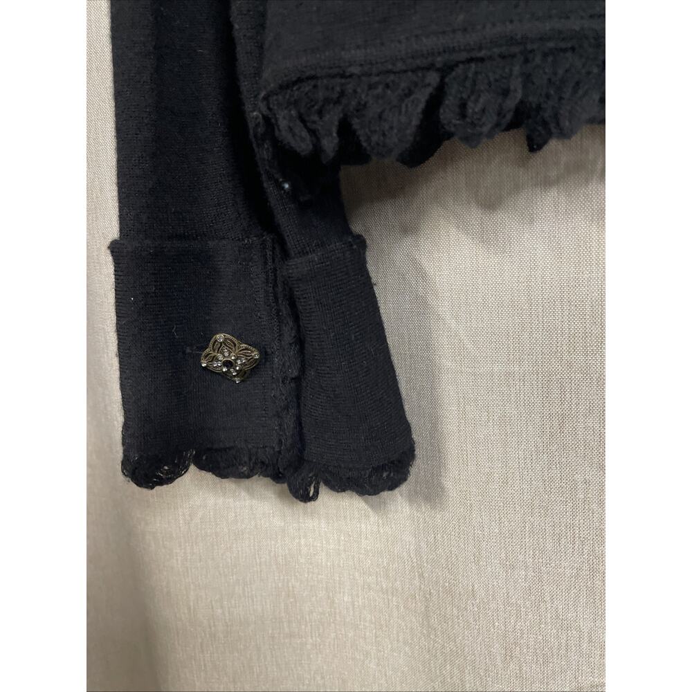 e by ECI Wool Blend Women’s Fringed Collared Cardigan w/Buttons/Pockets Size XL - Picture 5 of 8